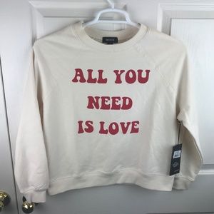Wildfox All You Need Is Love Sweatshirt Small